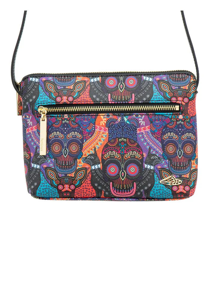 Bolsa Yaakun Saffiano Día de Muertos Mictlán Negro