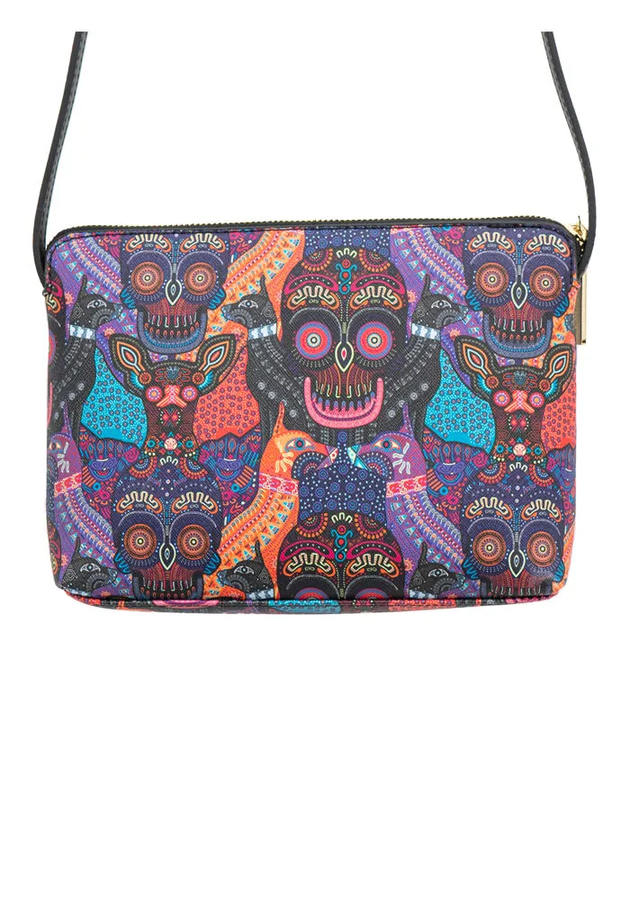 Bolsa Yaakun Saffiano Día de Muertos Mictlán Negro