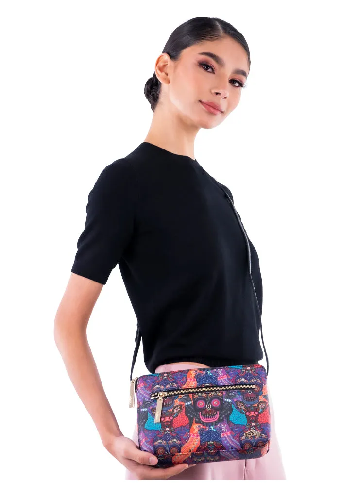 Bolsa Yaakun Saffiano Día de Muertos Mictlán Negro