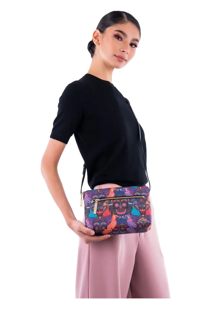 Bolsa Yaakun Saffiano Día de Muertos Mictlán Negro