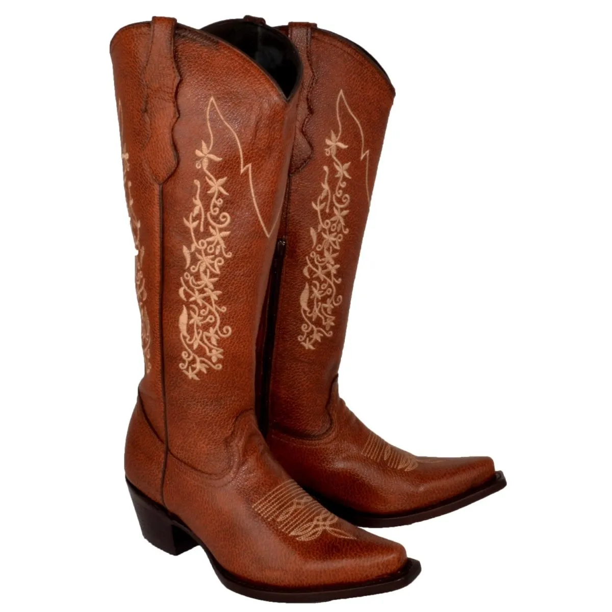BOTAS DE CUERO ORIGINAL PARA MUJER COLOR SHEDRON WD523