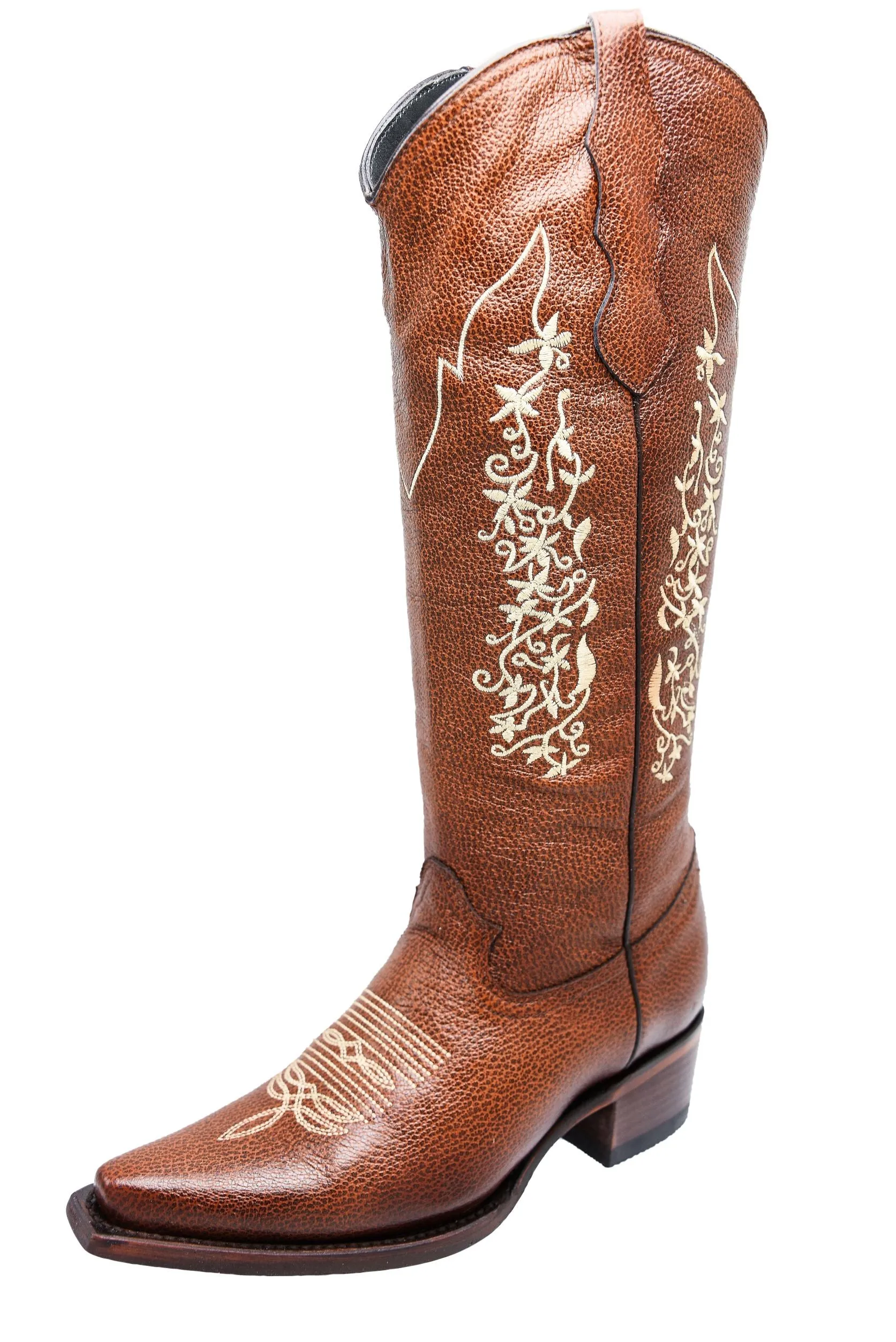 BOTAS DE CUERO ORIGINAL PARA MUJER COLOR SHEDRON WD523
