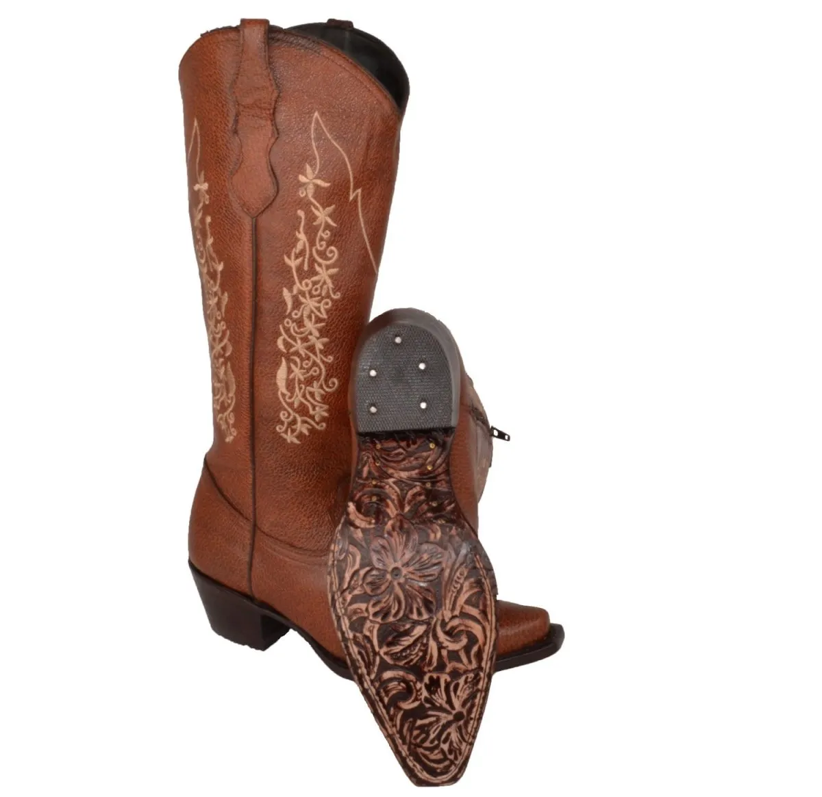 BOTAS DE CUERO ORIGINAL PARA MUJER COLOR SHEDRON WD523