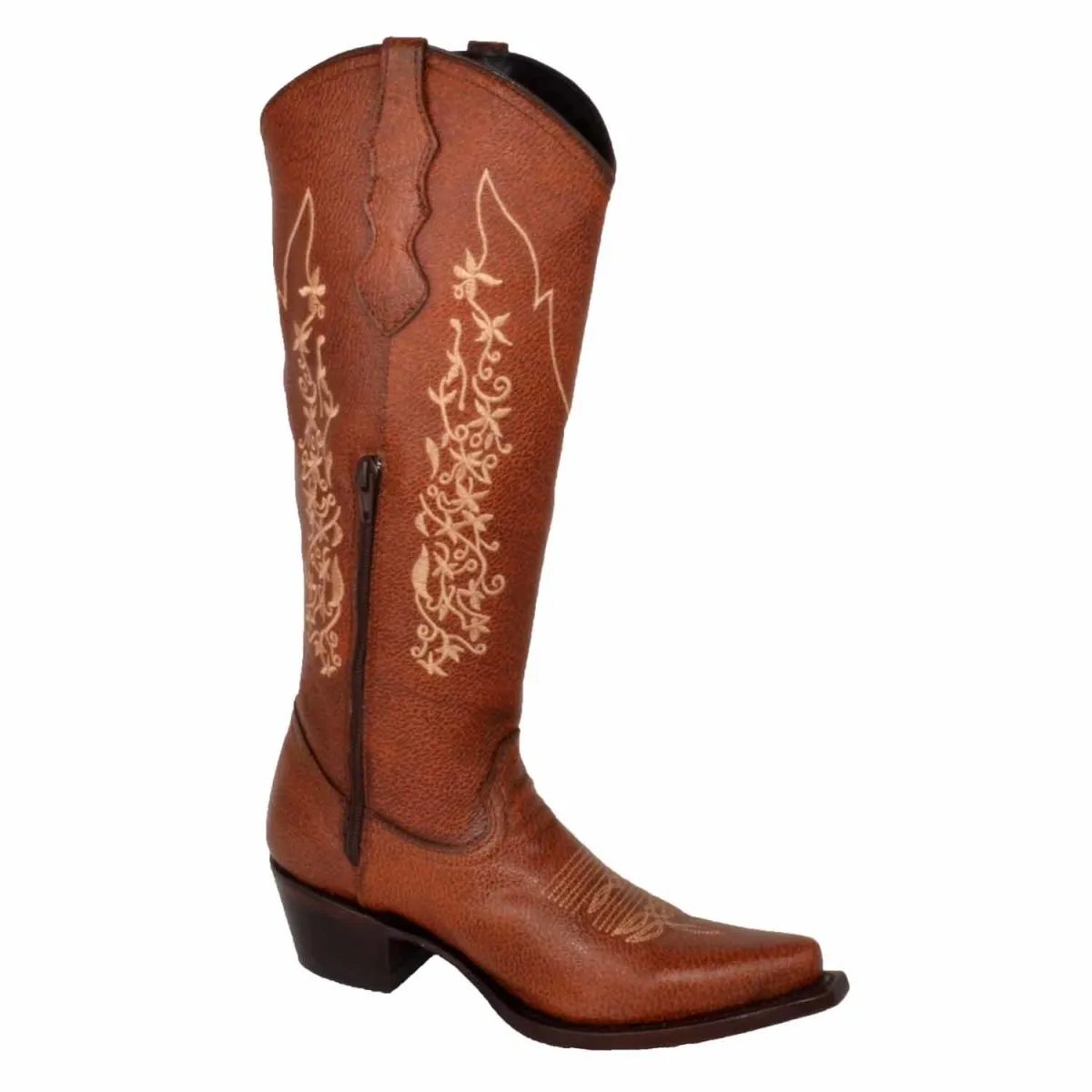 BOTAS DE CUERO ORIGINAL PARA MUJER COLOR SHEDRON WD523