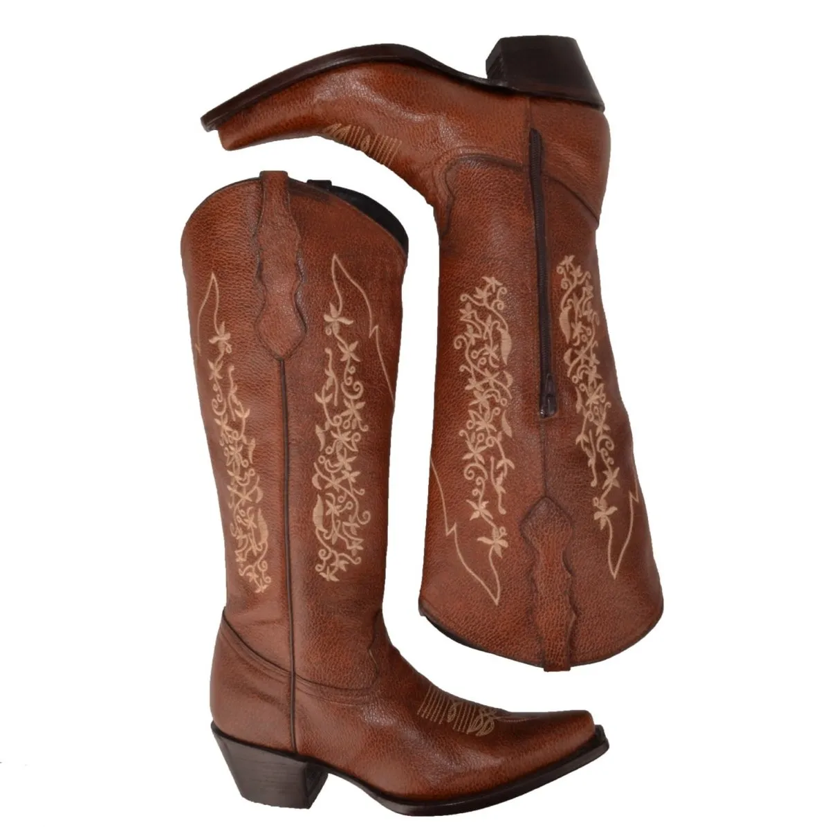 BOTAS DE CUERO ORIGINAL PARA MUJER COLOR SHEDRON WD523