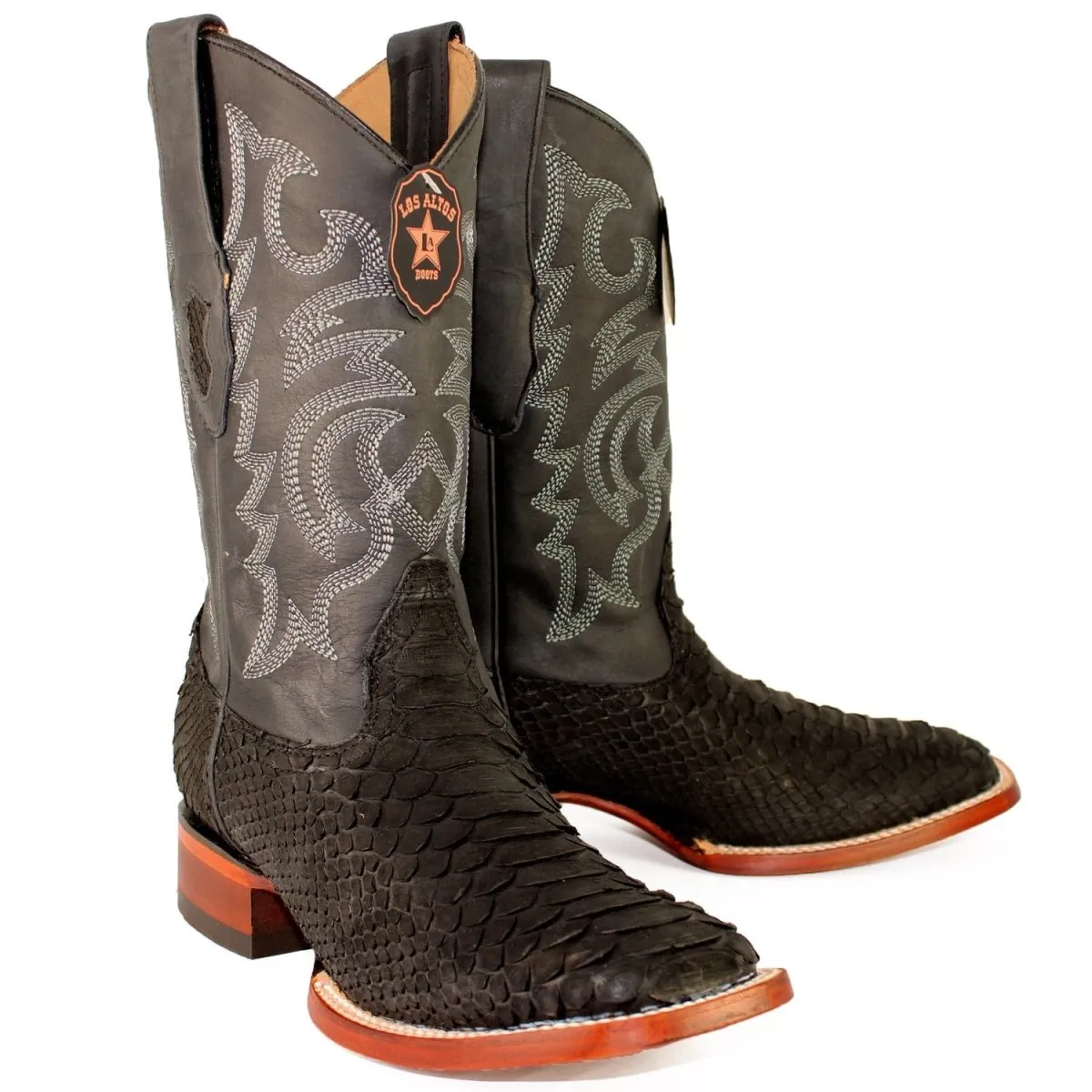 BOTAS DE PITON ORIGINAL PUNTA CUADRADA COLOR NEGRO LAB822N5705