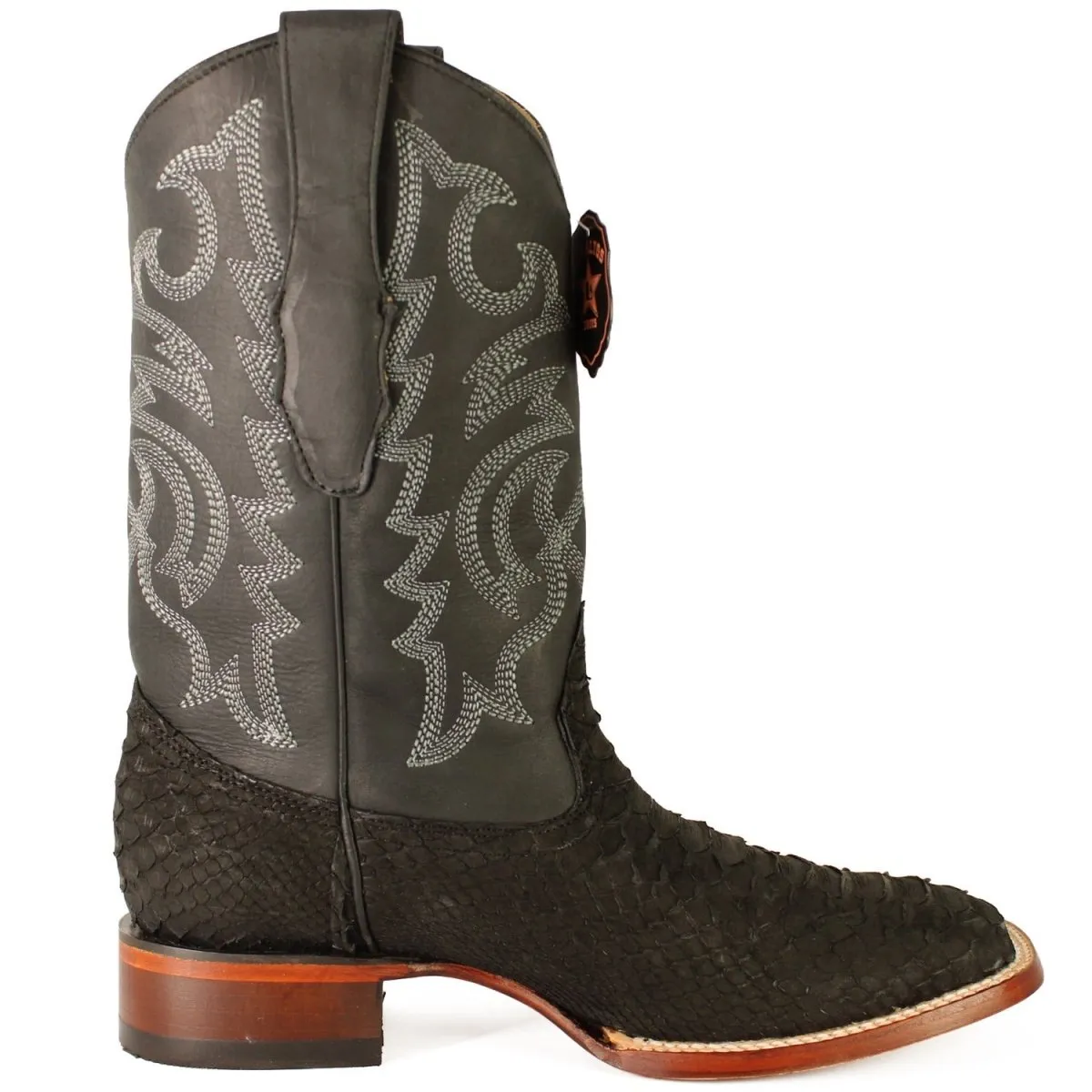 BOTAS DE PITON ORIGINAL PUNTA CUADRADA COLOR NEGRO LAB822N5705