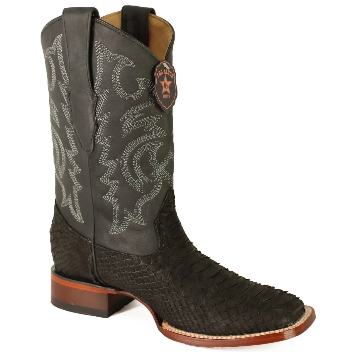 BOTAS DE PITON ORIGINAL PUNTA CUADRADA COLOR NEGRO LAB822N5705