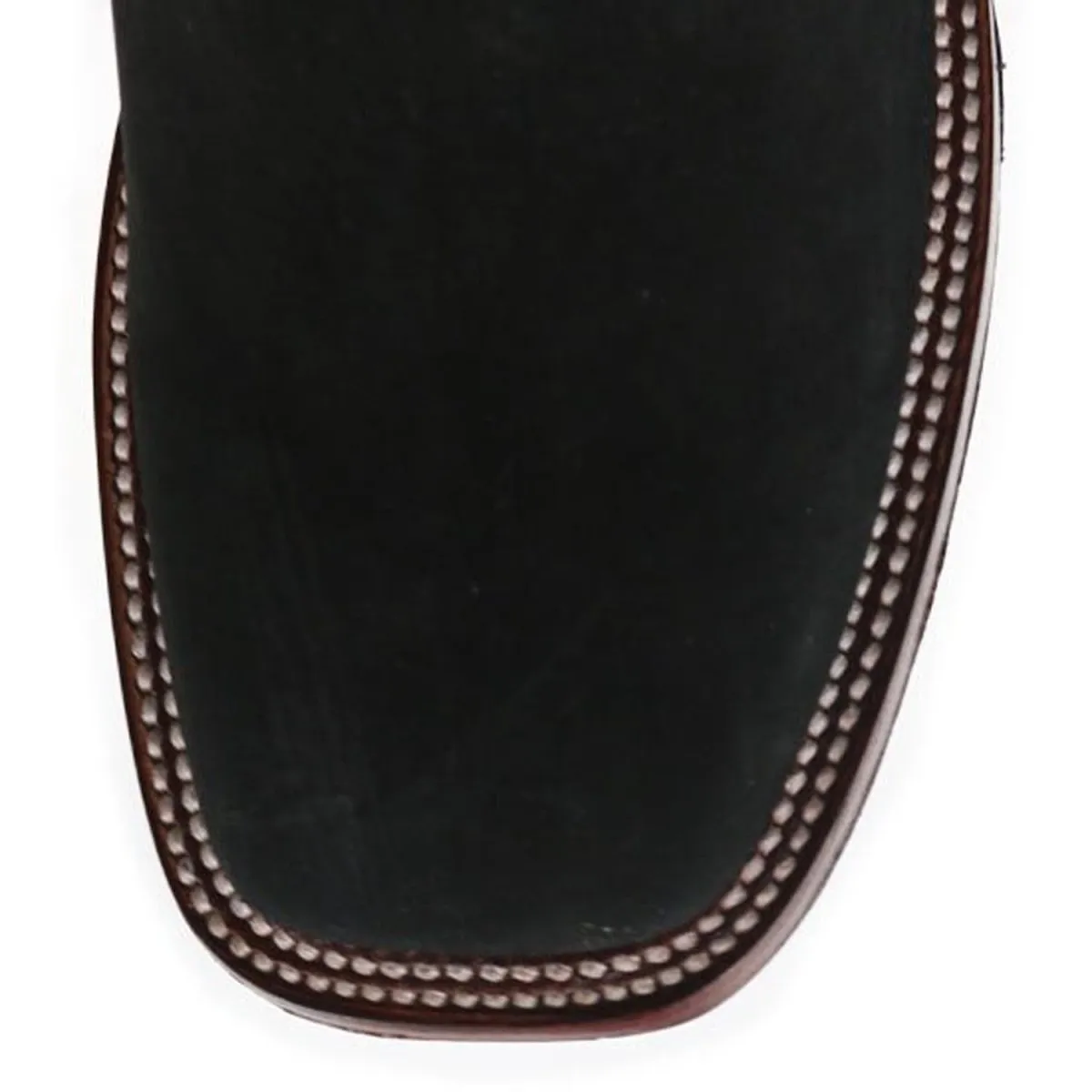 BOTINES CHARROS DE GAMUZA PUNTA CUADRADA PARA MUJER COLOR NEGRO LAB32B6305