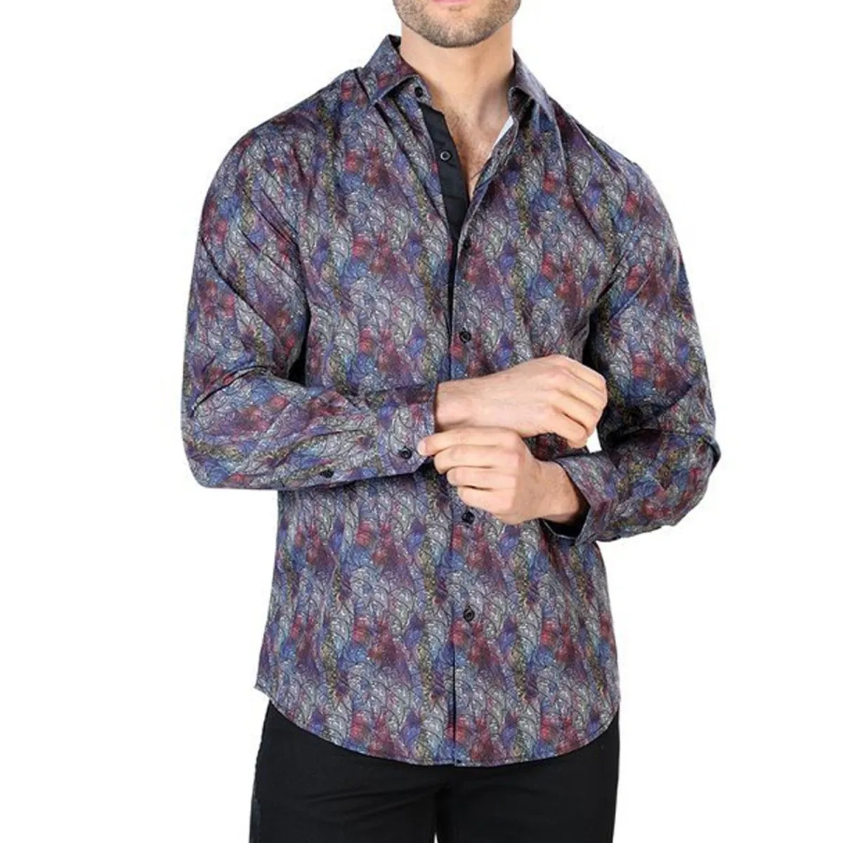 CAMISA DE MODA EL SEOR DE LOS CIELOS COLOR NEGRO MULTICOLOR GEN44044