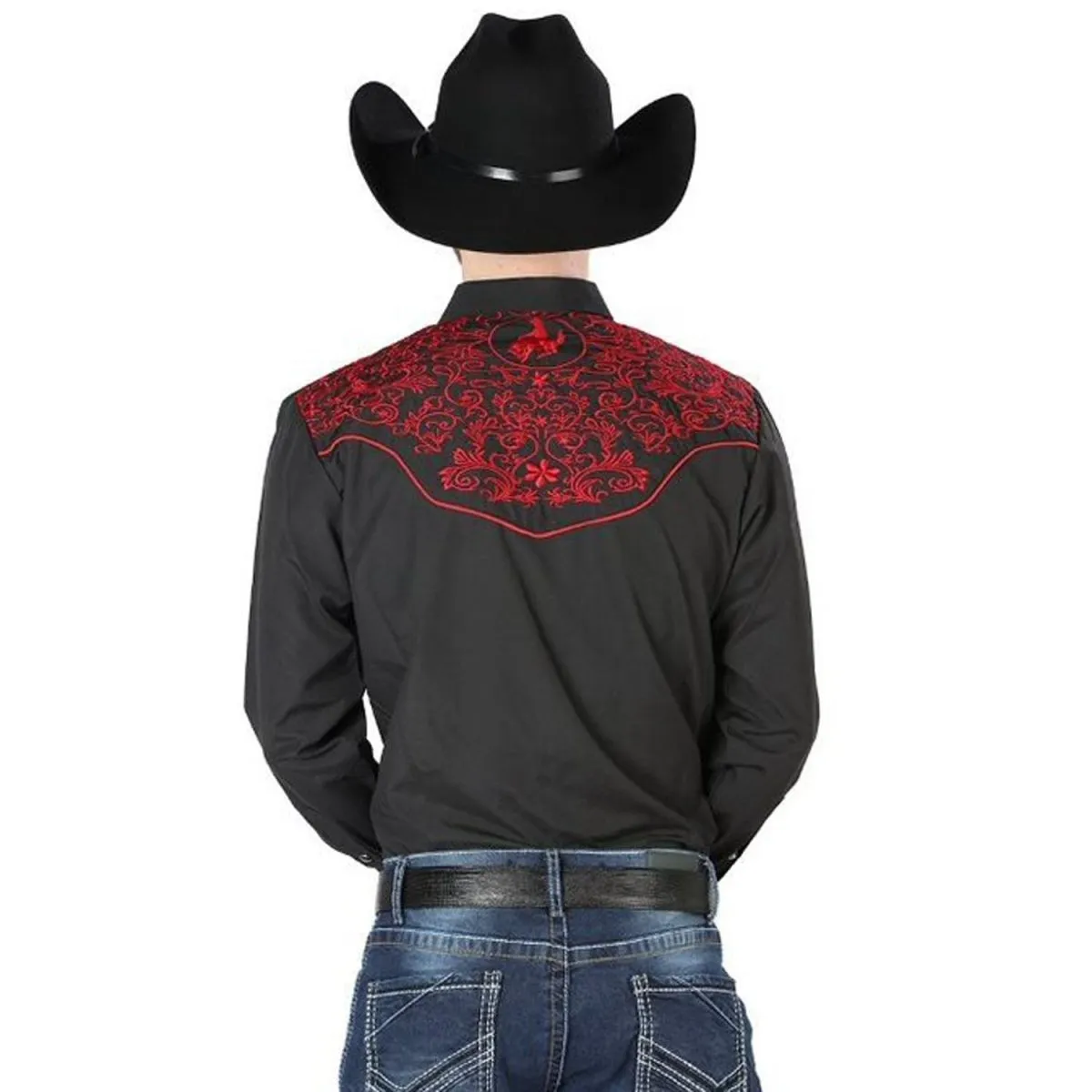 CAMISA VAQUERA BORDADA EL SEOR DE LOS CIELOS COLOR NEGRO GEN44187