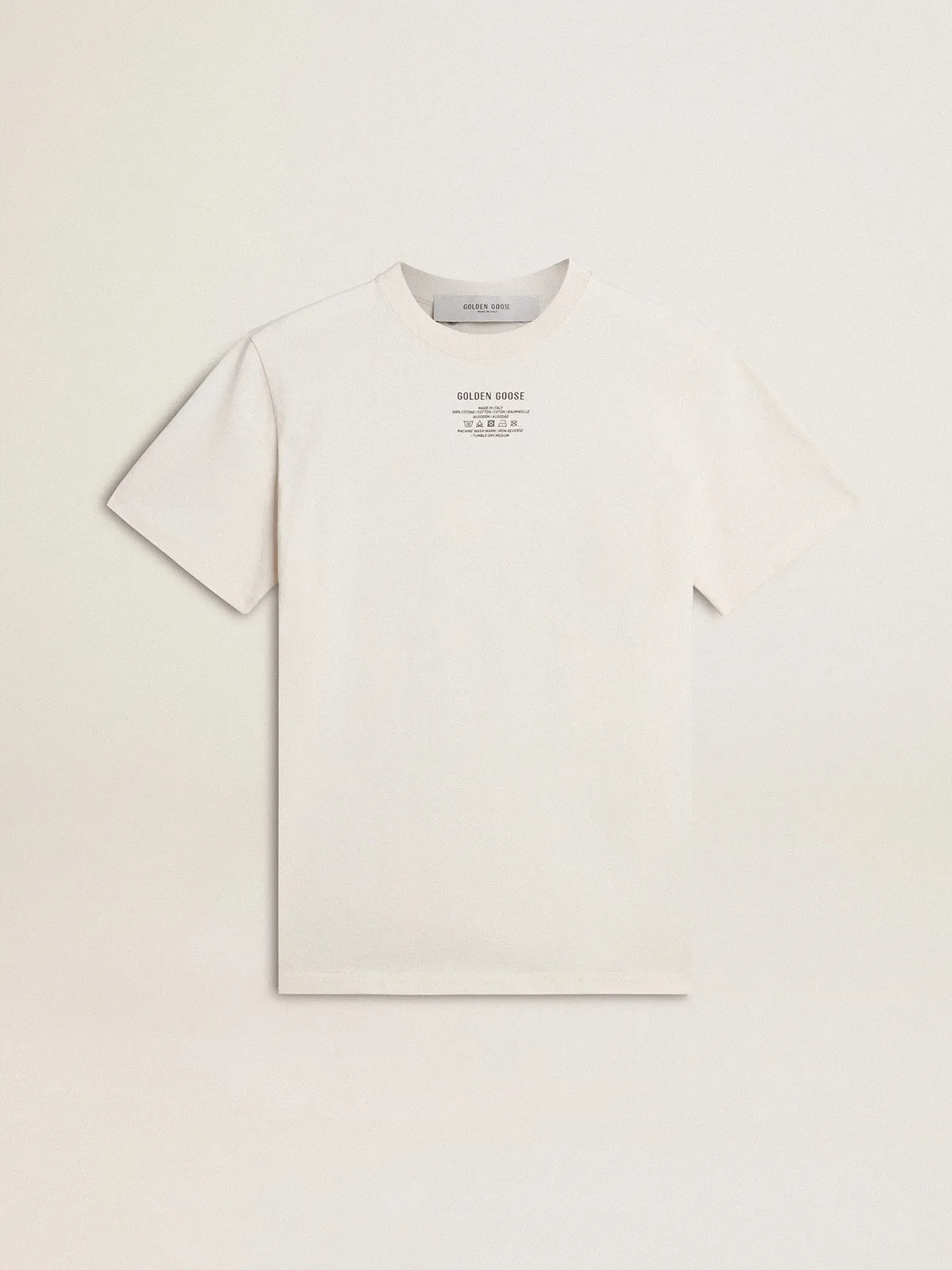 Camiseta de mujer en algodón color negro envejecido con mensaje negro