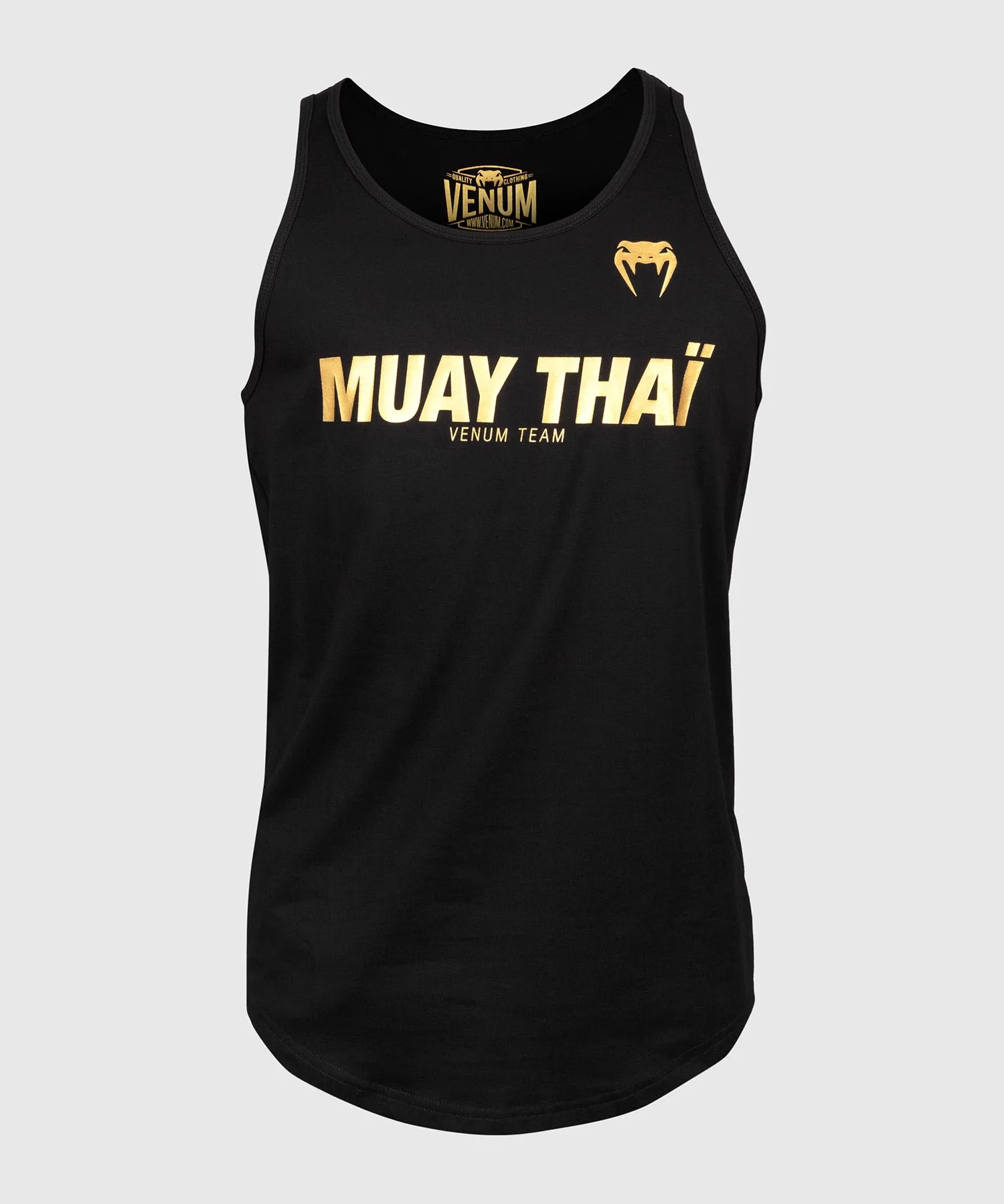 CAMISETA DE TIRANTES MUAY THAI VT DE VENUM  NEGRO/ORO