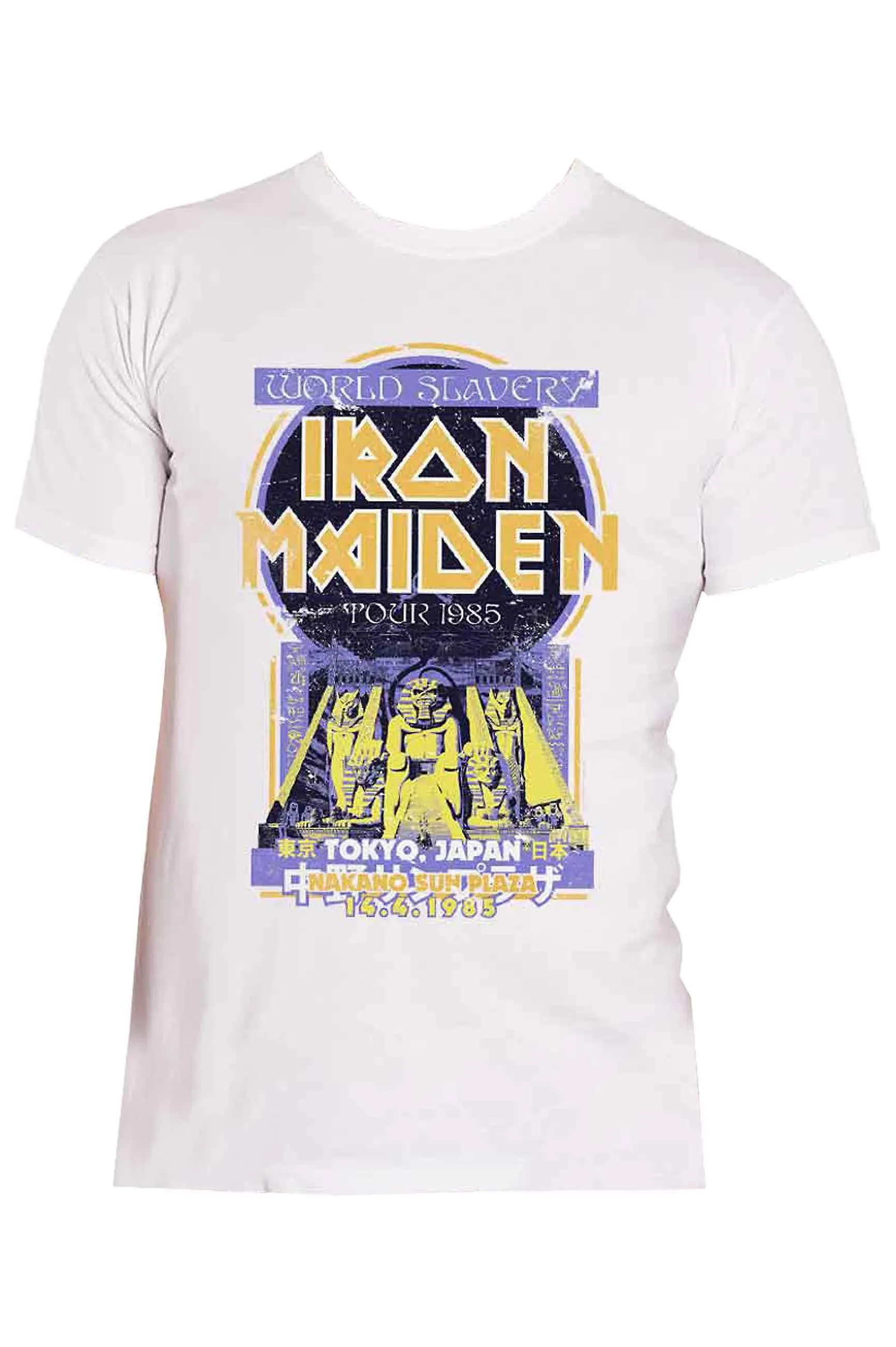 Camiseta Iron Maiden Powerslave Japan Flyer Tour 1985