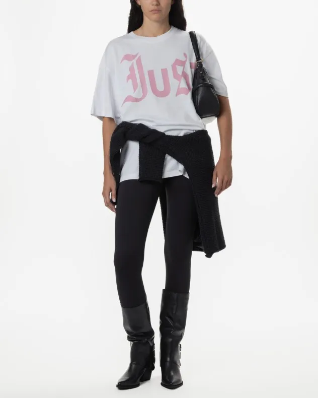 Camiseta oversize Just Cavalli 77PAHC02 Blanco