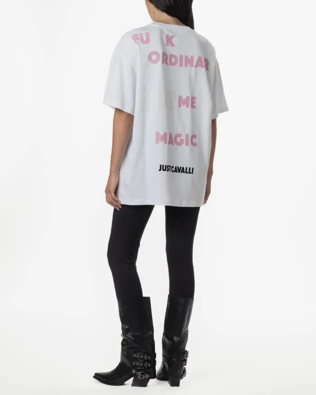 Camiseta oversize Just Cavalli 77PAHC02 Blanco