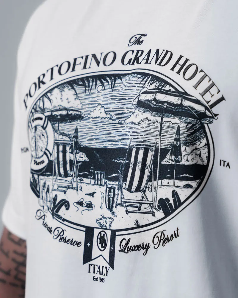Camiseta Para Hombre Regular Blanco Grand Hotel