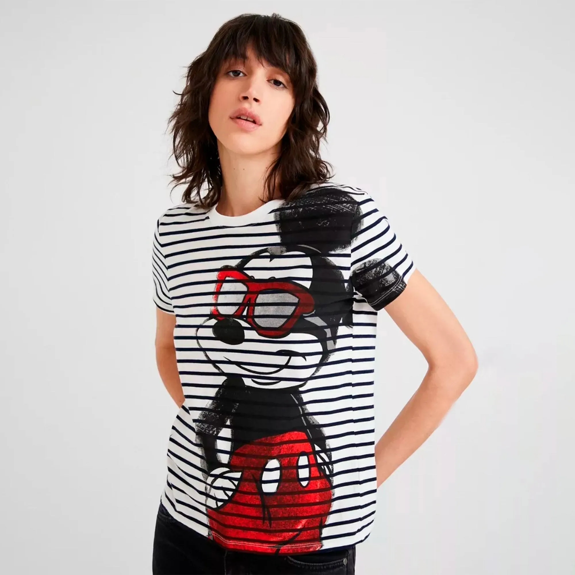 Camiseta Rayada Estampada Dama Desigual 22SWTK73