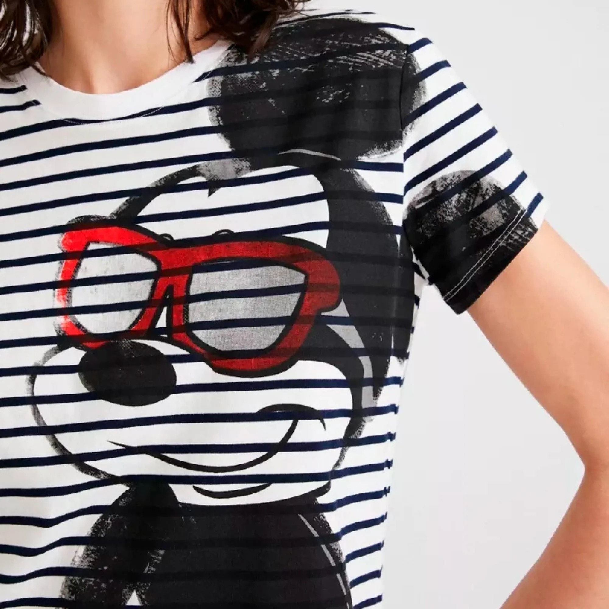 Camiseta Rayada Estampada Dama Desigual 22SWTK73