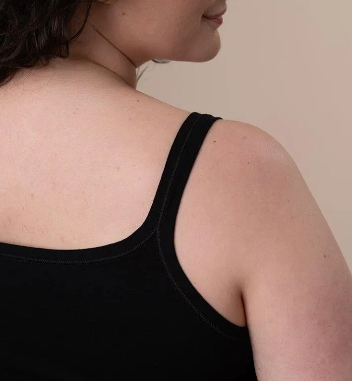 Camiseta tirantes clásica mujer tejido natural negro