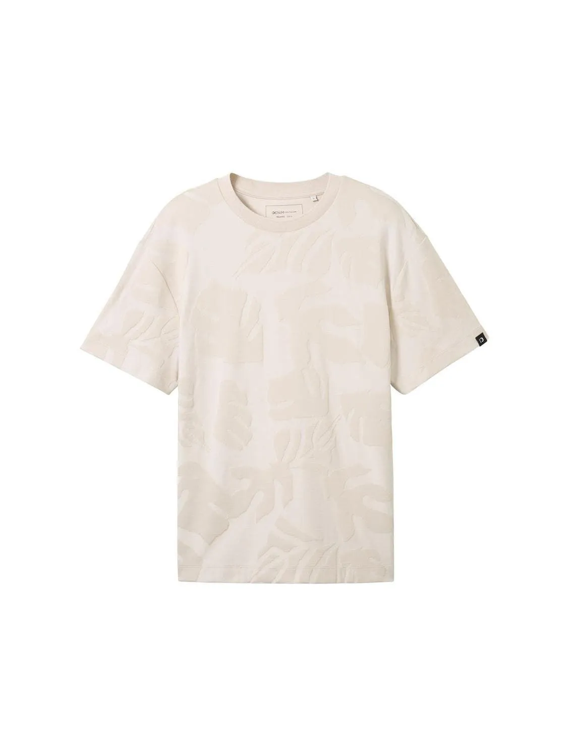 Camiseta Tom Tailor 1040870 35003 beige leaves jacquard