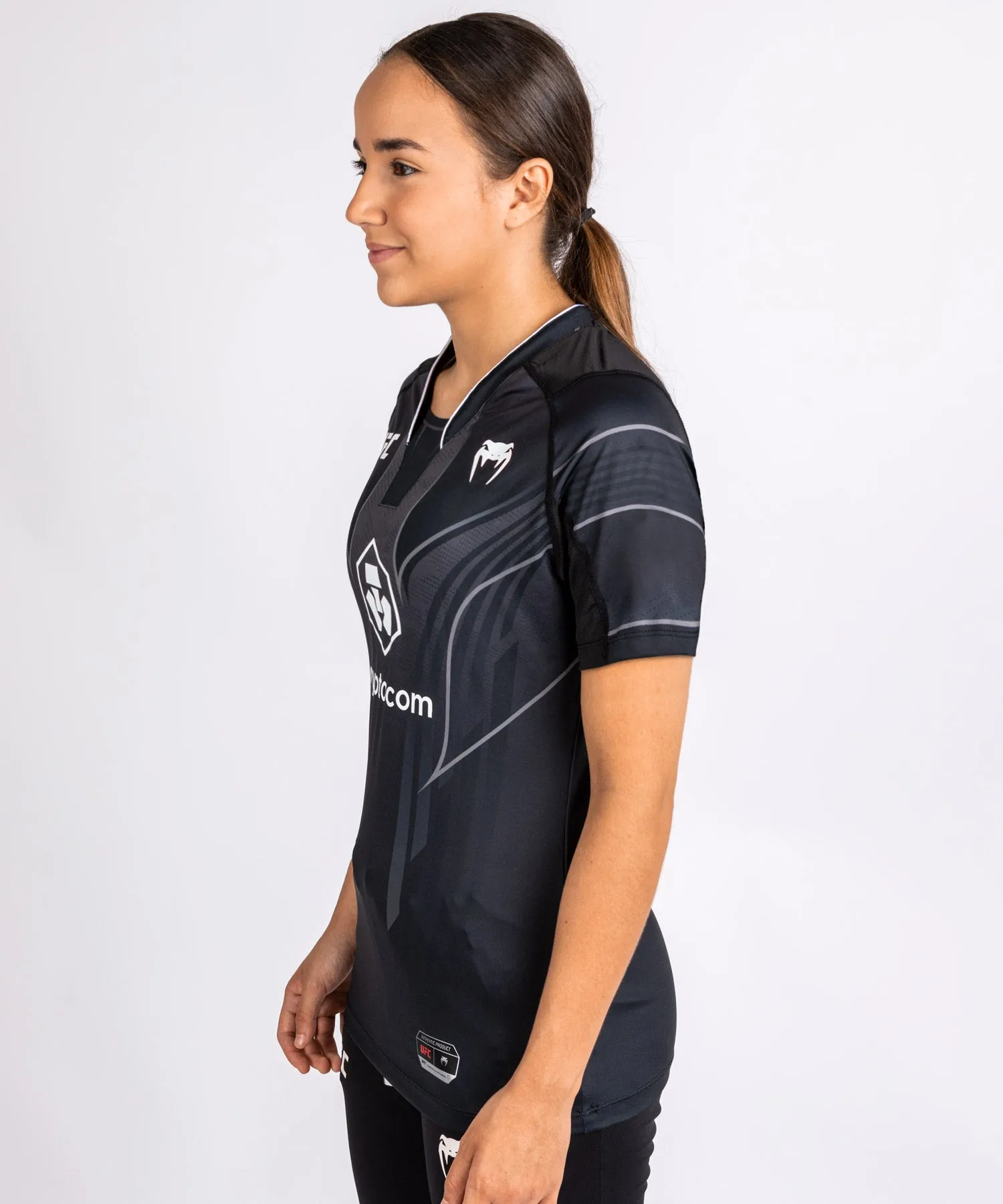 CAMISETA UFC VENUM PERSONALIZADA AUTéNTICA FIGHT NIGHT 2.0 MUJER  NEGRA