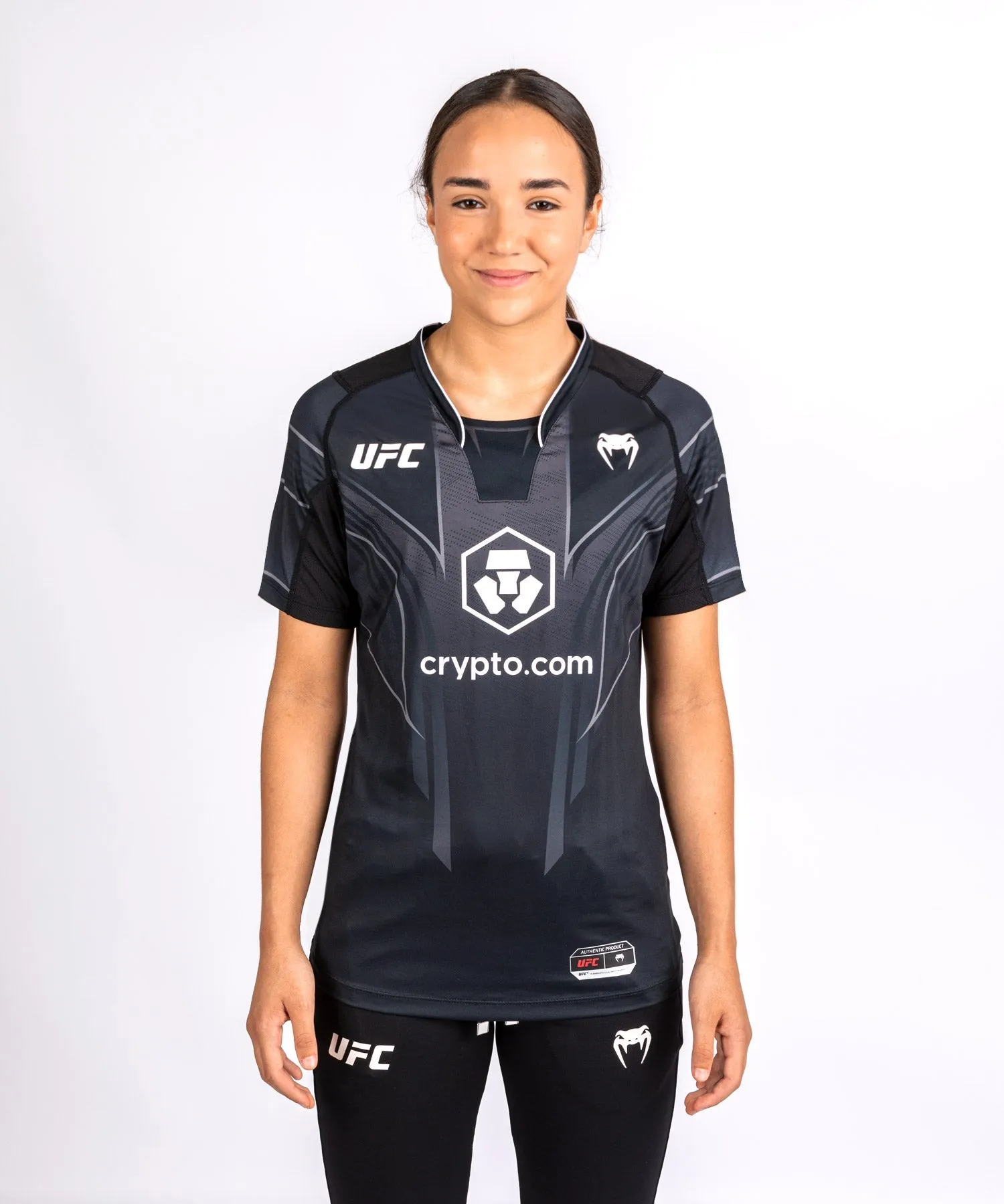 CAMISETA UFC VENUM PERSONALIZADA AUTéNTICA FIGHT NIGHT 2.0 MUJER  NEGRA