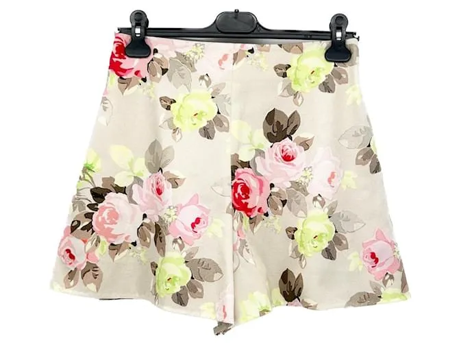 CARVEN Pantalón Corto T.FR 36 Algodón Beige 
