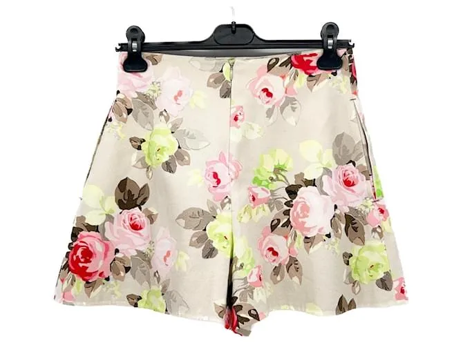 CARVEN Pantalón Corto T.FR 36 Algodón Beige 