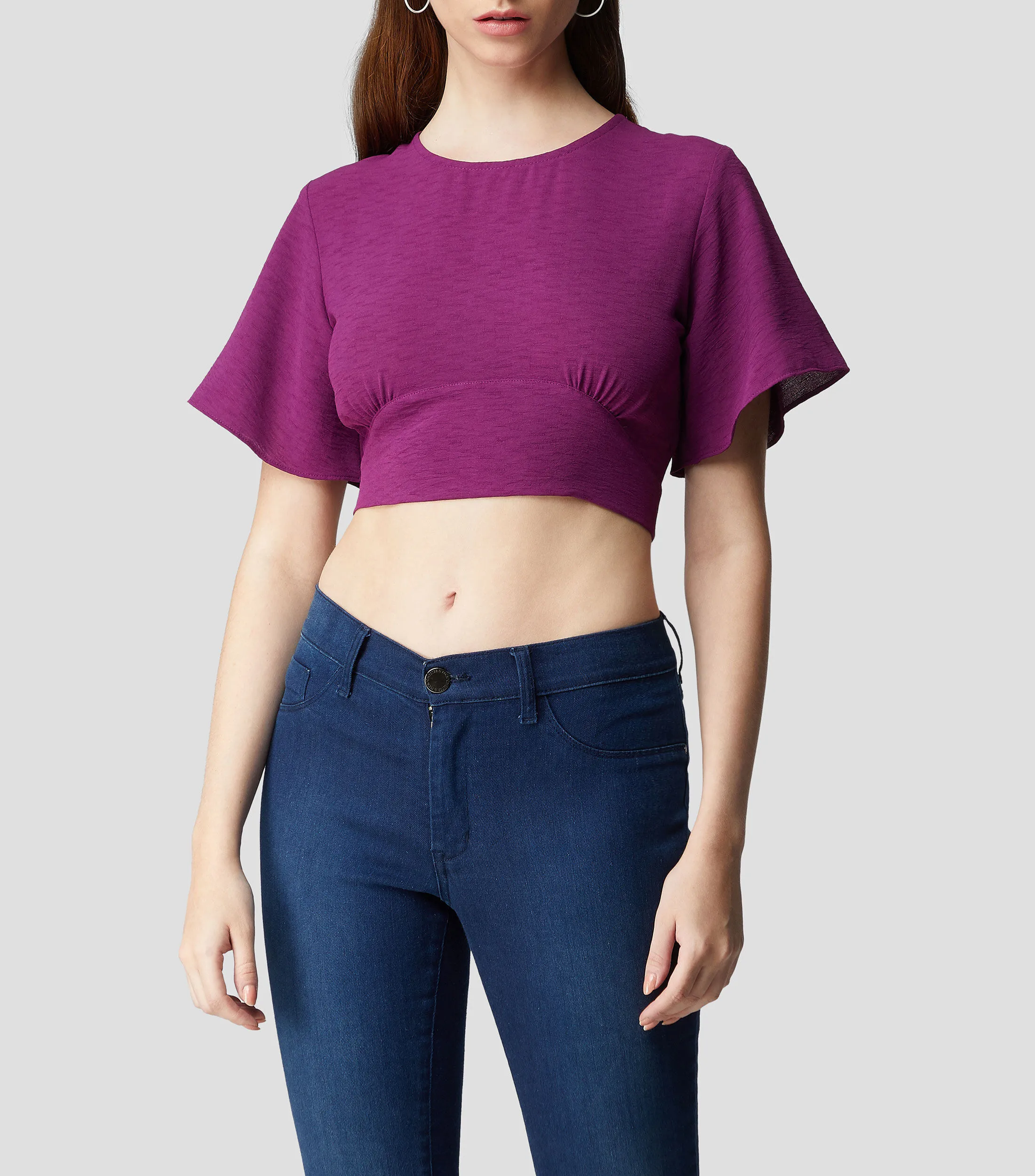 Catamaran Blusa cropped de manga corta Mujer