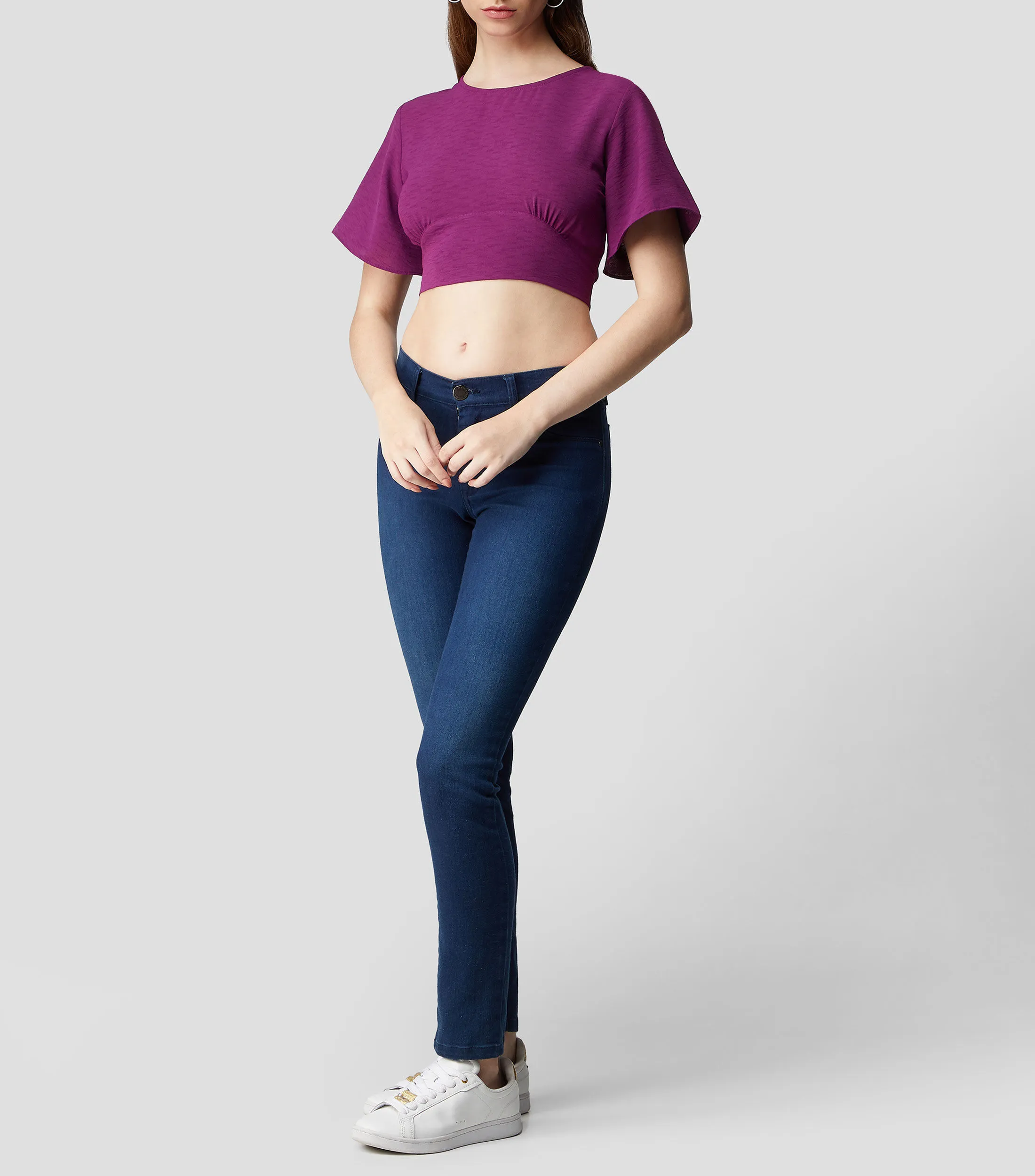 Catamaran Blusa cropped de manga corta Mujer