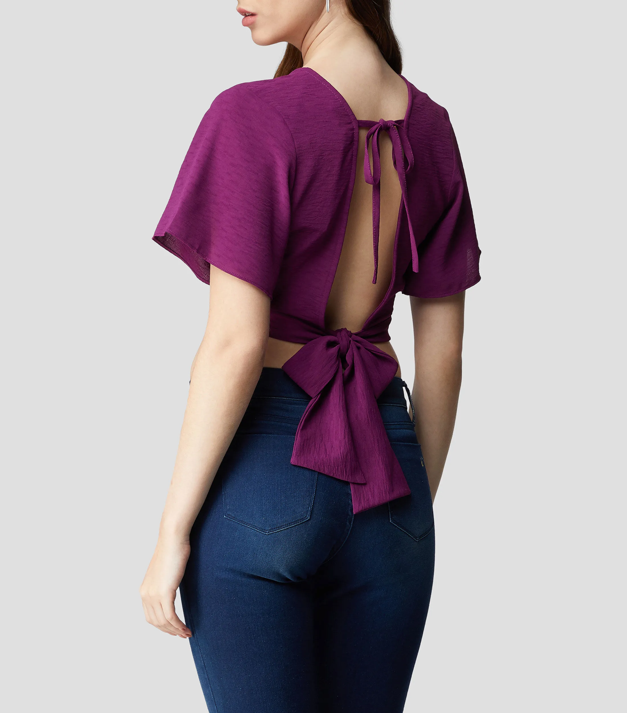 Catamaran Blusa cropped de manga corta Mujer