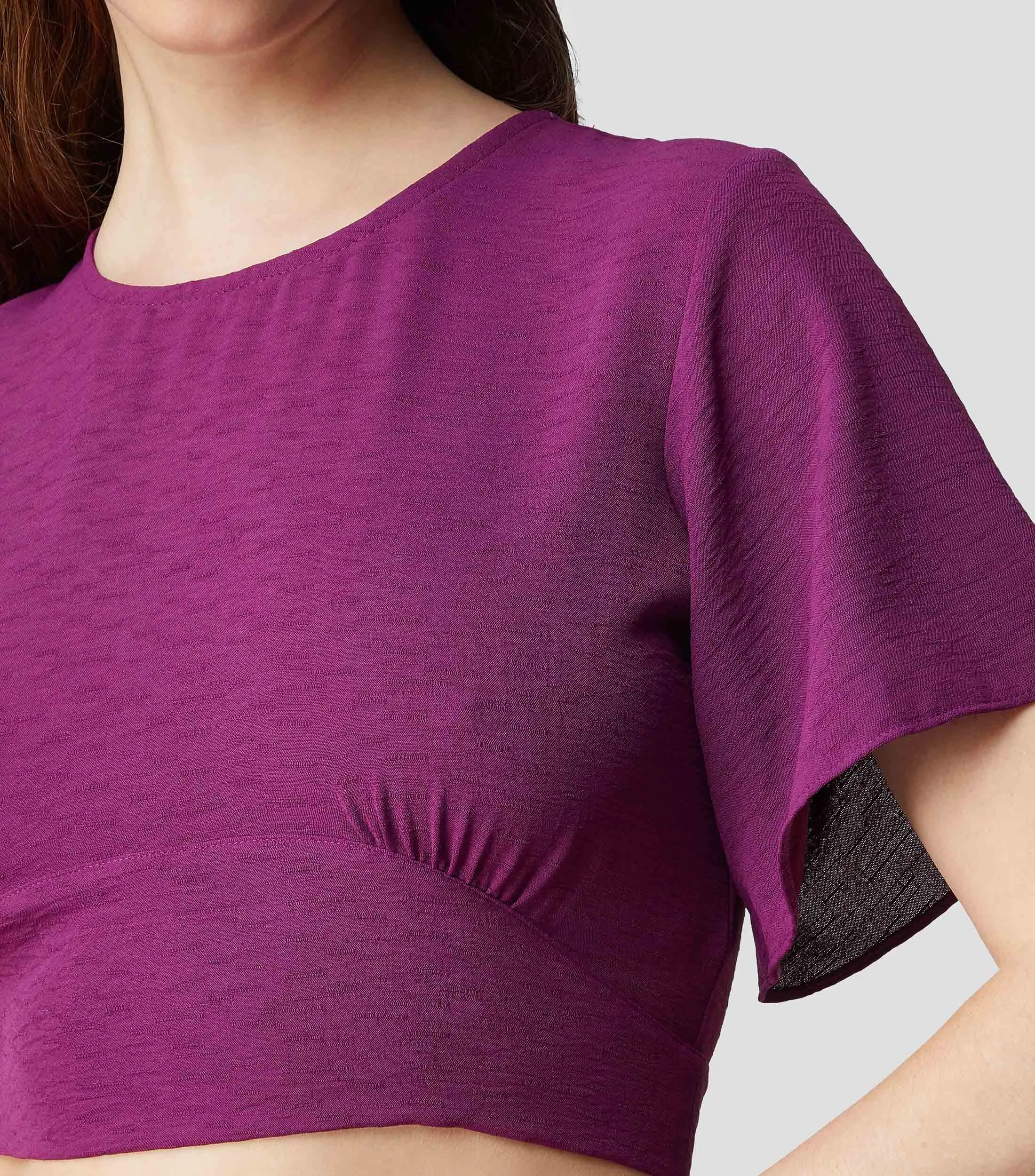 Catamaran Blusa cropped de manga corta Mujer