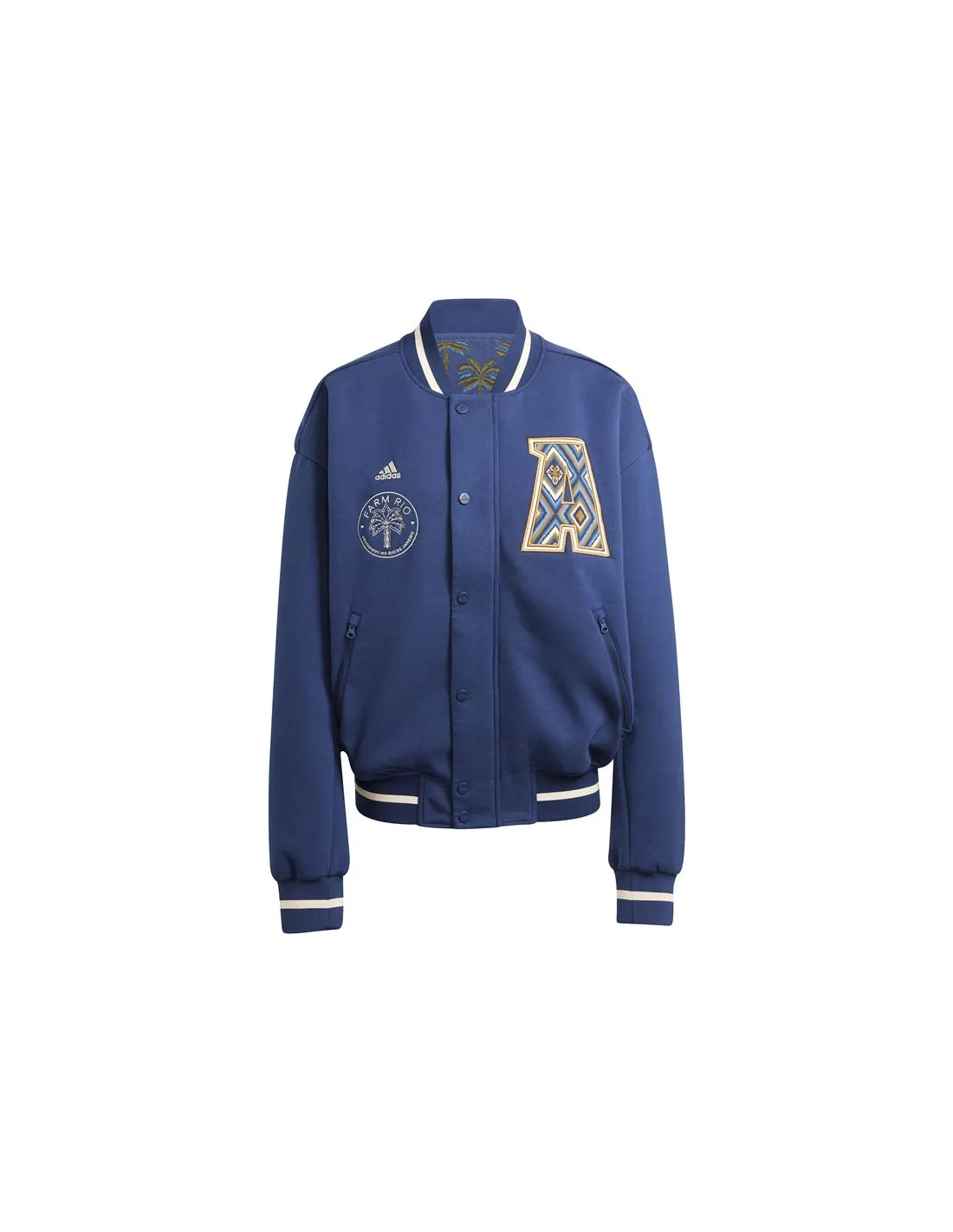 Cazadora de Fitness adidas X Farm Varsity Mujer Azul Marino