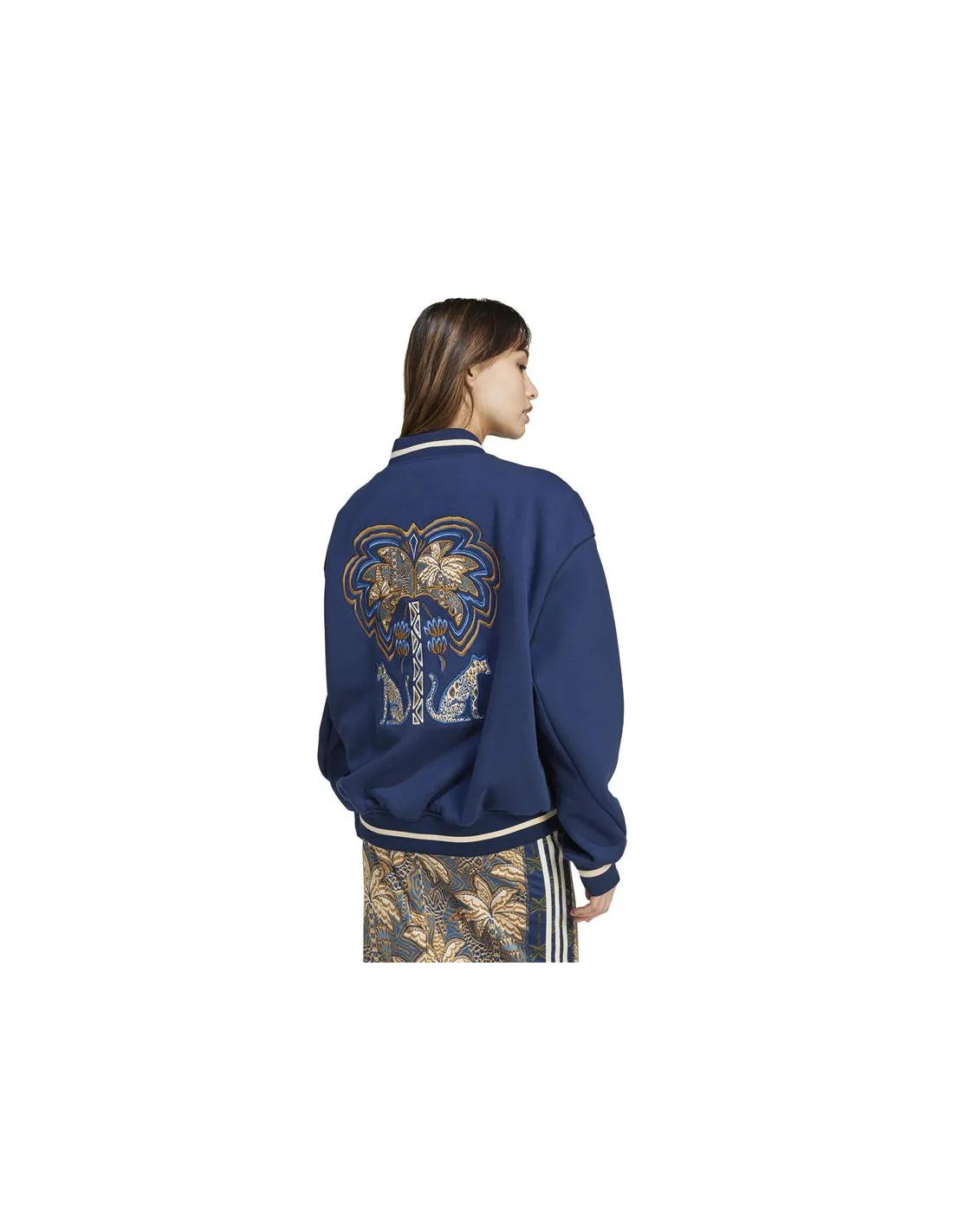 Cazadora de Fitness adidas X Farm Varsity Mujer Azul Marino