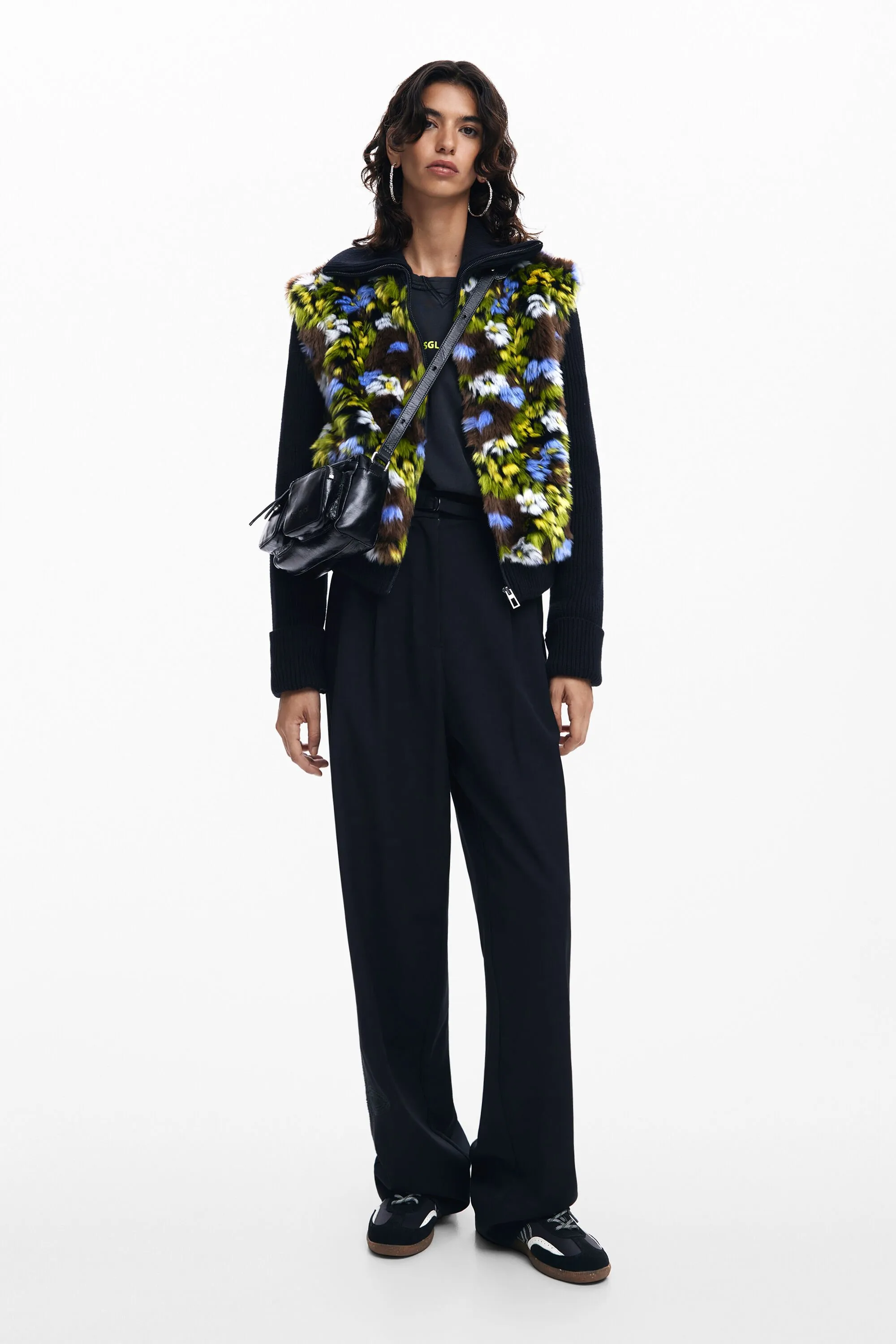 Chaqueta combinada flores