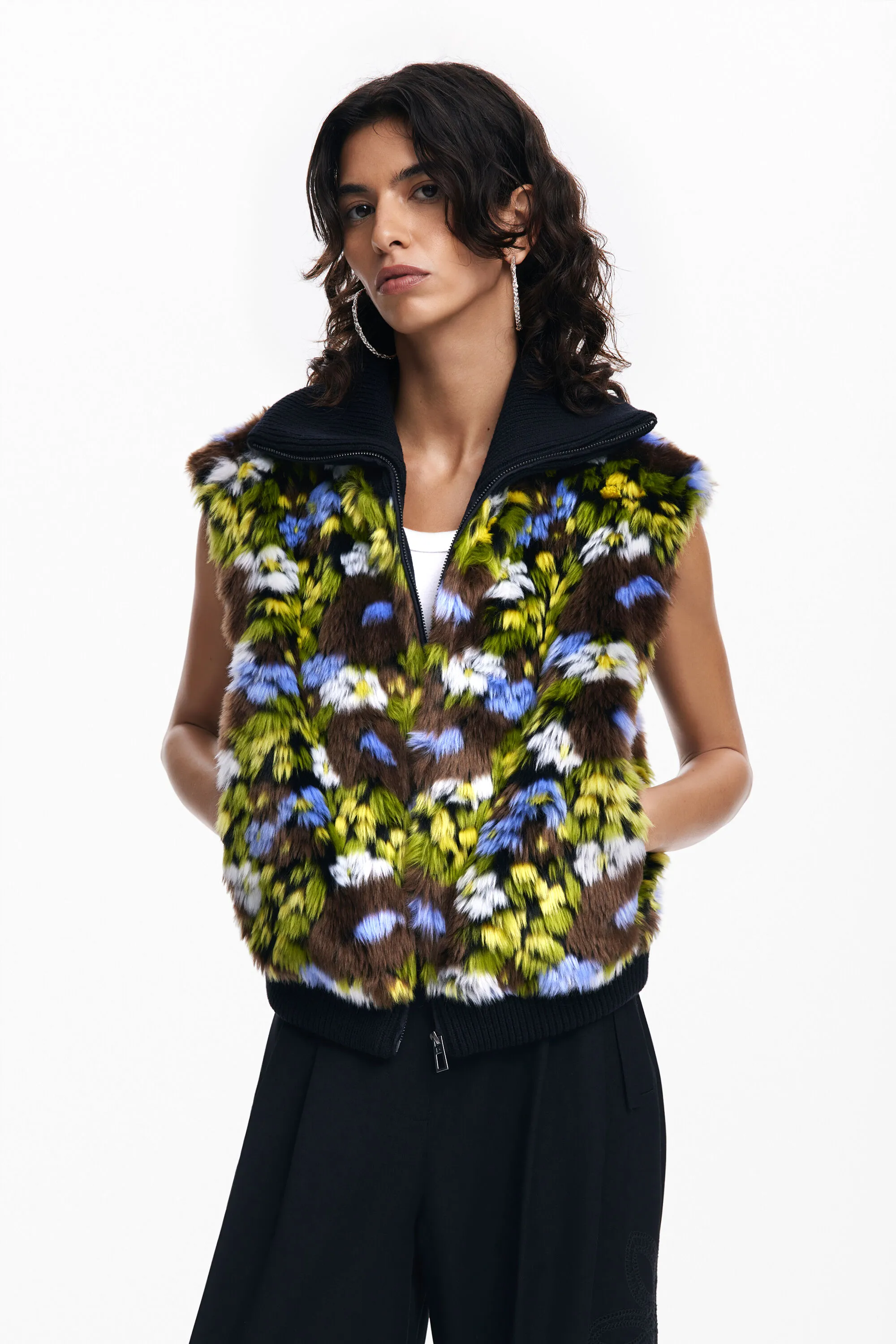 Chaqueta combinada flores