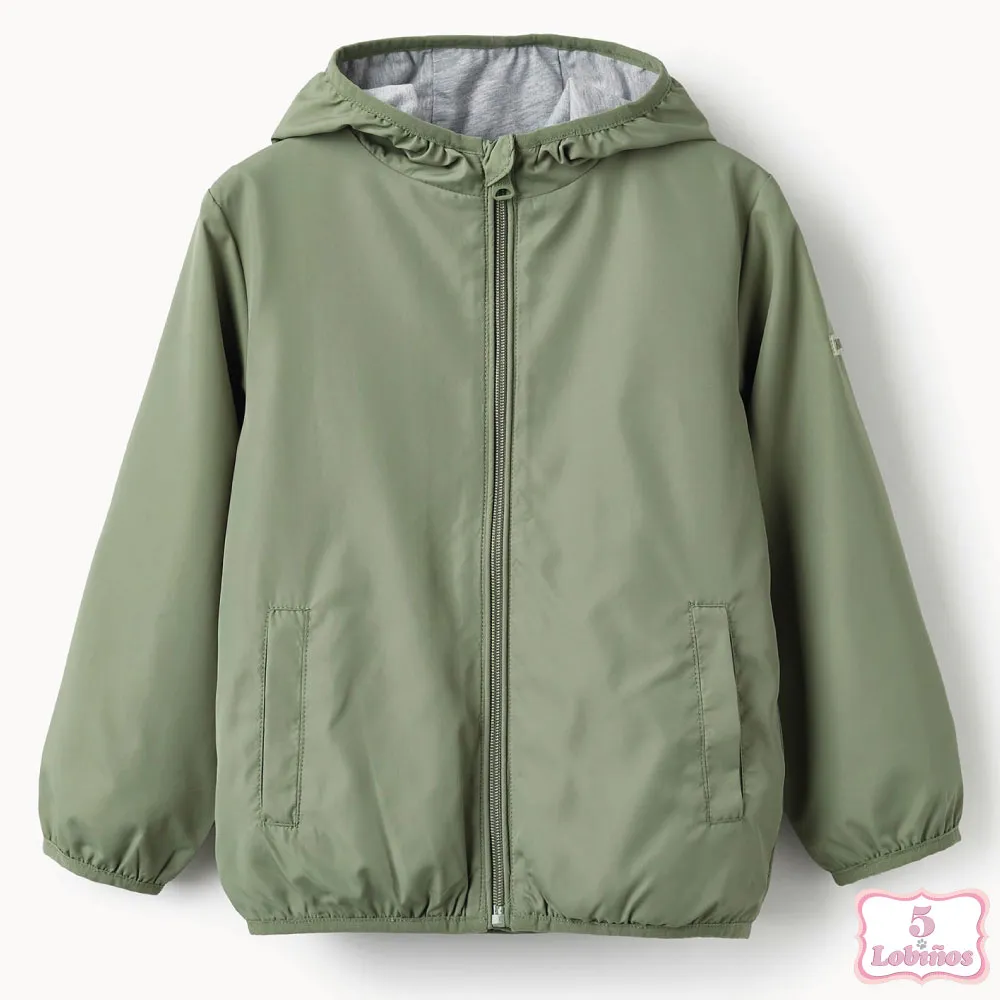 CHAQUETA CORTAVIENTOS NIÑO VERDE ZIPPY