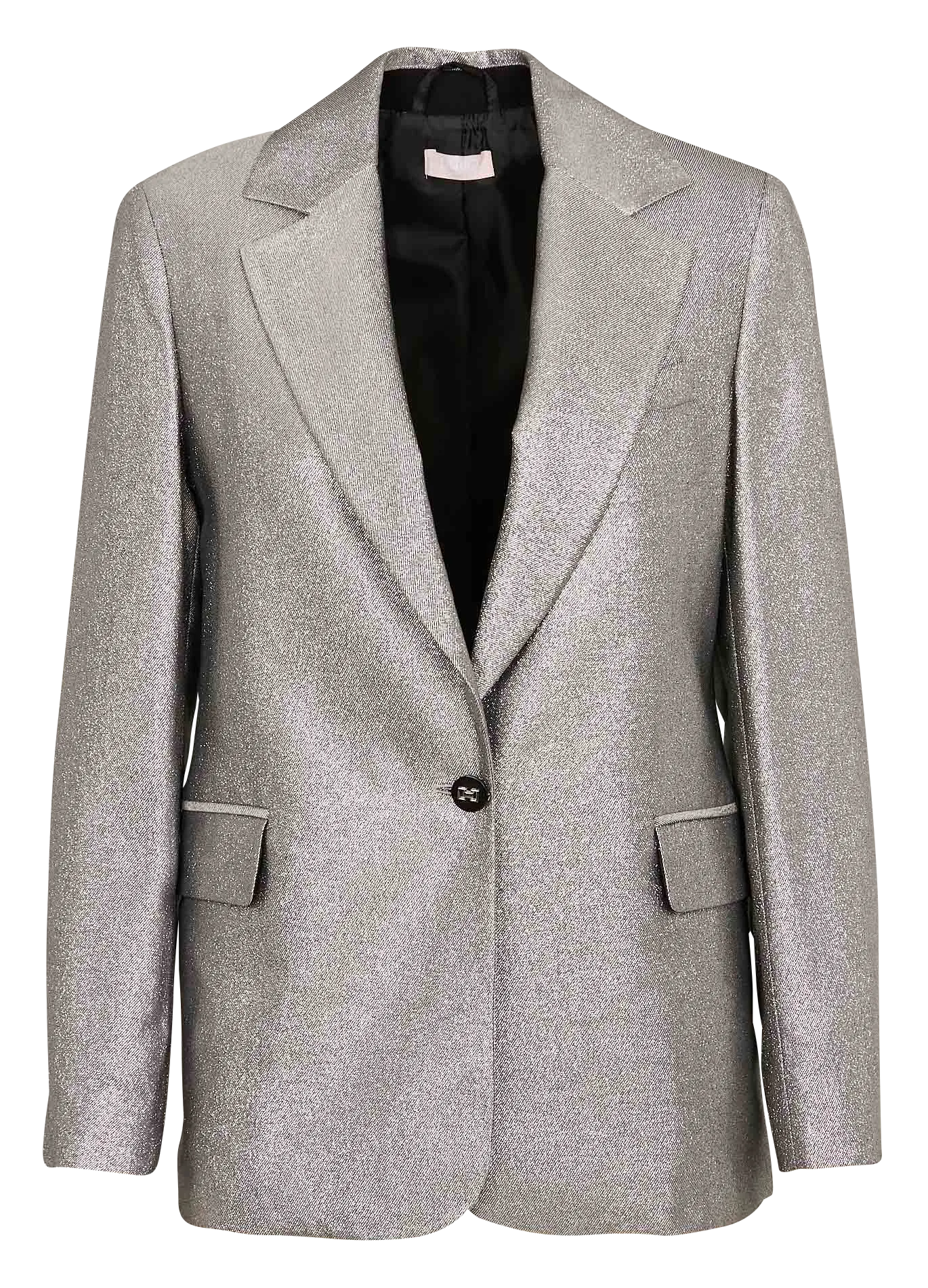 Chaqueta de traje metalizada en gris