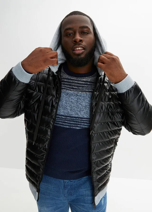 CHAQUETA GUATEADA NEGROGRIS CLARO JASPEADO