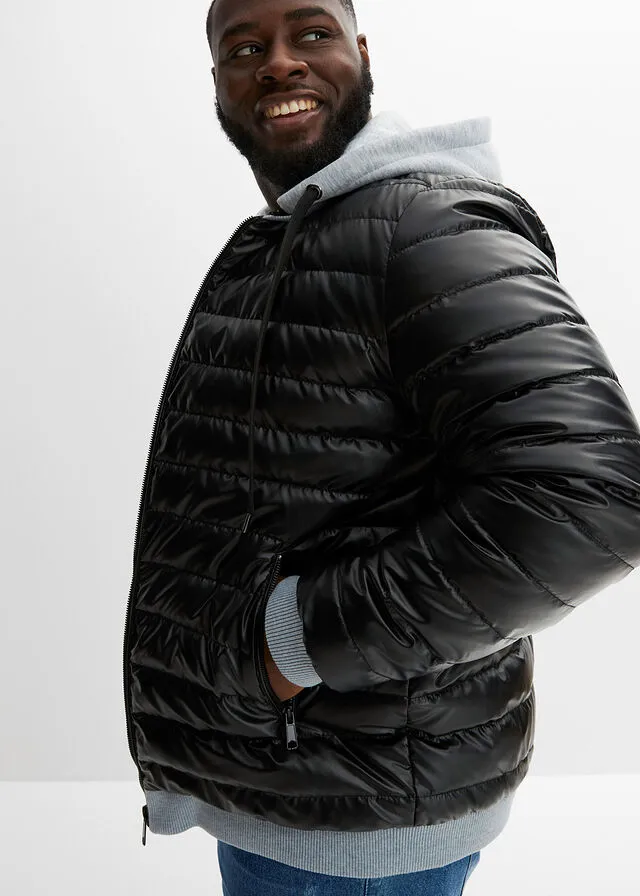 CHAQUETA GUATEADA NEGROGRIS CLARO JASPEADO