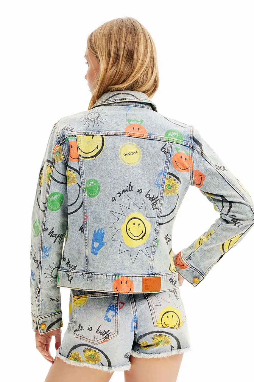 Chaqueta vaquera oversize Smiley Desigual 23SWED54