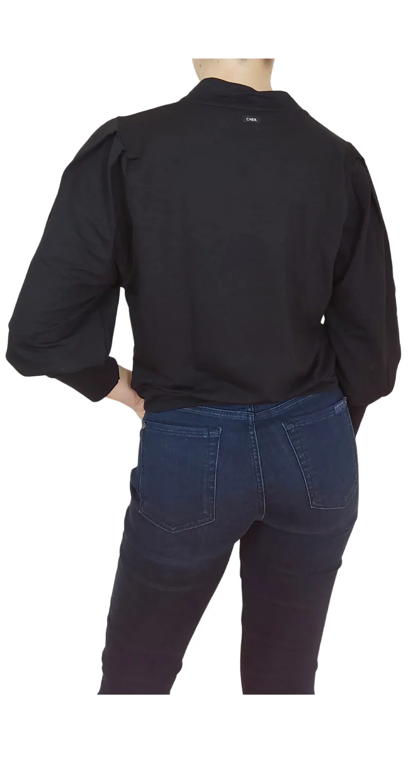 CHER Polerón Negro Bordado