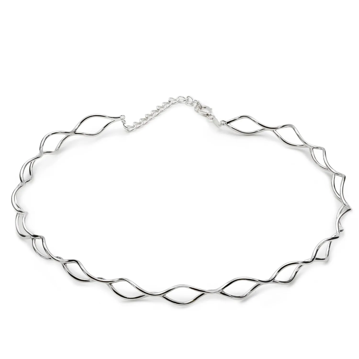 Choker rígido diseo zig zag de plata