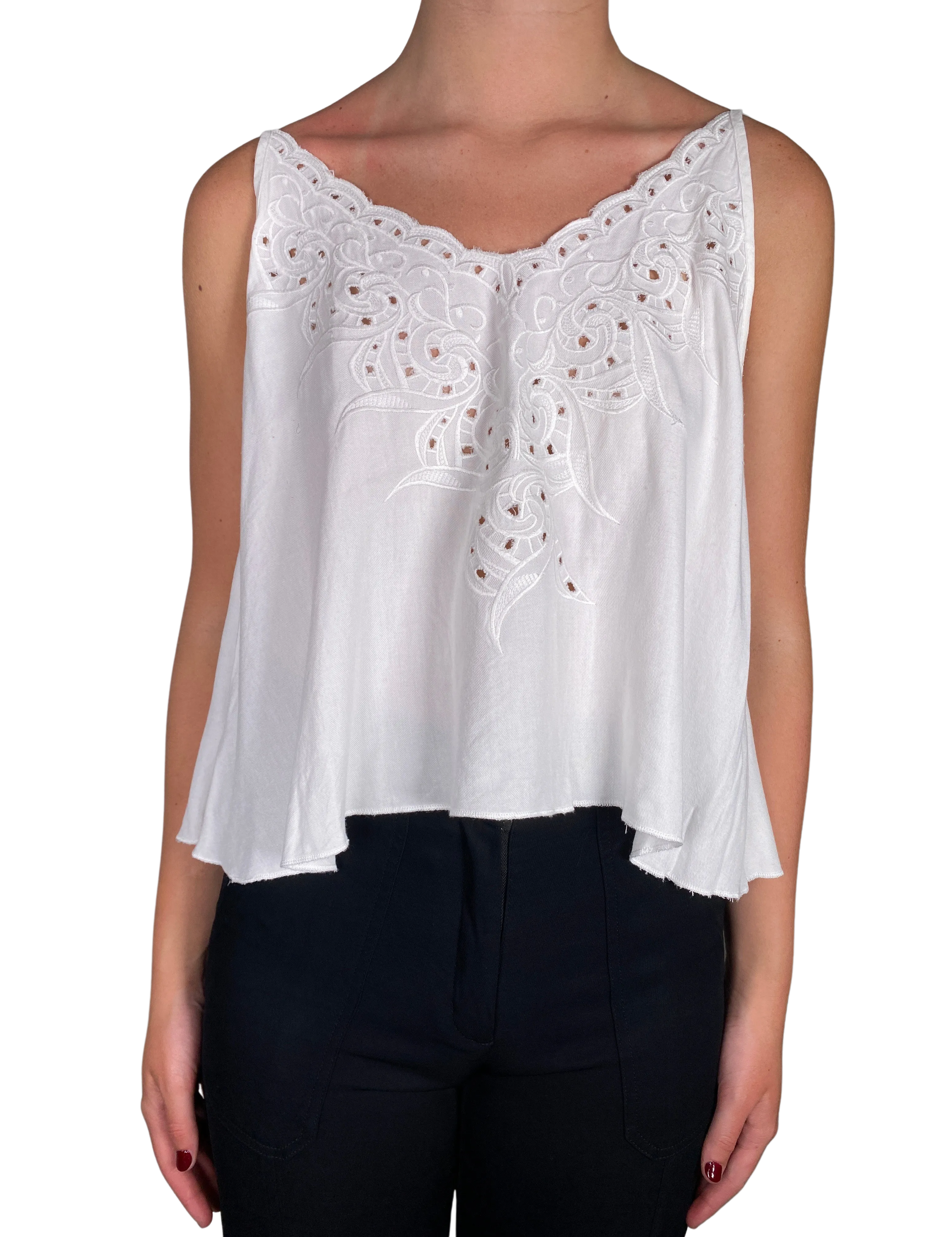 CIBELES Top White Bordado