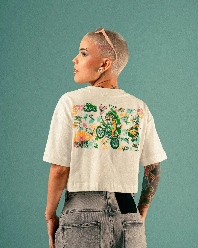 CROPTOP BLANCO PARA MUJER  EDICIóN CHIMBITOWN