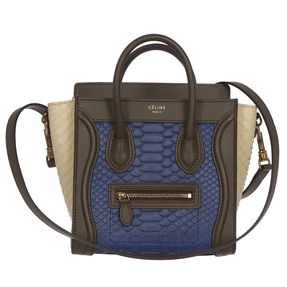 Céline  Nano Luggage Pitón Tricolor