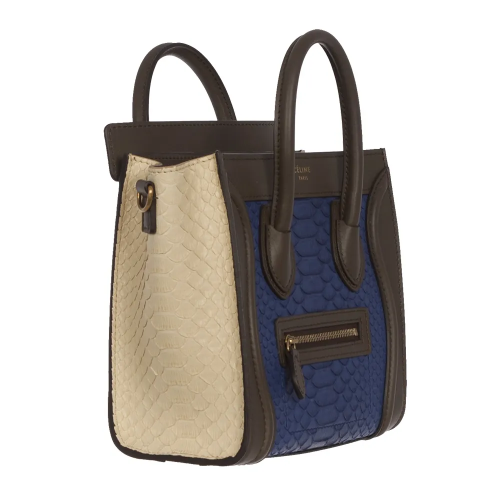 Céline  Nano Luggage Pitón Tricolor