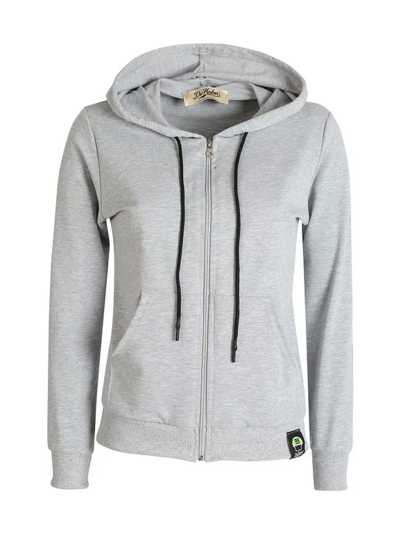 Dekuba Sudadera ligera de mujer con cremallera y capucha