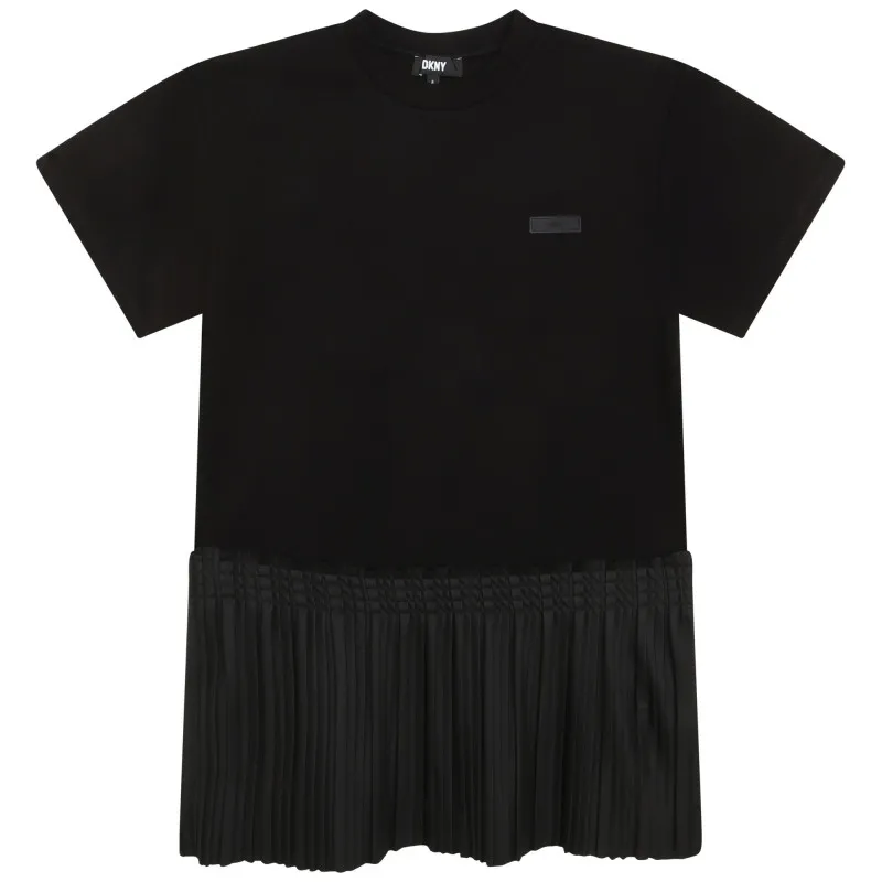 DKNY Vestido plisado bimateria